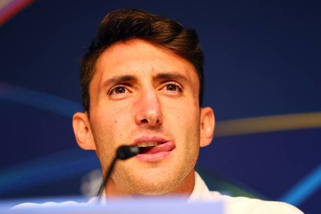 Juventus Turin Pressekonferenz Champions League Leipzig, 01.10.2024, RB Akademie, Fussball, UEFA Champions League, Matchday-1, RB LEIPZIG vs. JUVENTUS TURIN am 02 10 2024 , Pressekonferenz Juventus Turin , Im Bild: Andrea Cambiaso (27, JUVE, Player) ,