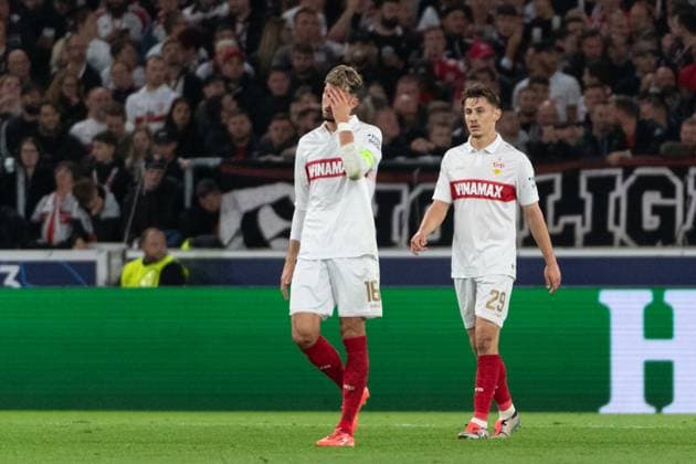 Tor zum 1:1 durch Kaan Kairinen (AC Sparta Prag, 06) frust bei Atakan Karazor (VfB Stuttgart, 16), Anthony Rouault (VfB Stuttgart 29), GER, VfB Stuttgart vs. AC Sparta Prag, Fussball, Herren, UEFA Champions League, 2. Spieltag, Spielzeit 2024 2025, 01.10.2024, GER, VfB Stuttgart vs. AC Sparta Prag, Fussball, Herren, UEFA Champions League, 2. Spieltag, Spielzeit 2024 2025, 01.10.2024 Stuttgart Copyright: xEibner-Pressefoto WolfgangxFrankx EP_WFK