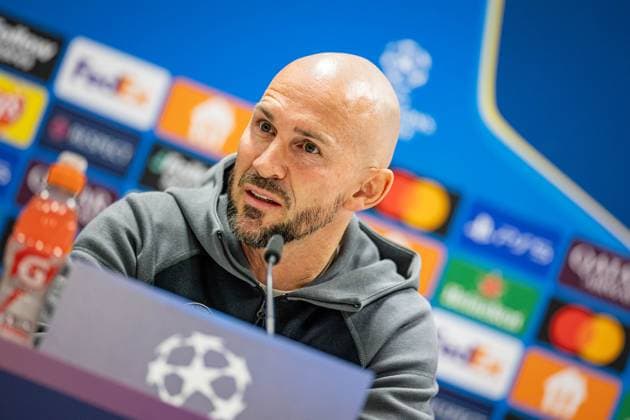 SOCCER - UEFA CL, Sturm vs Bruegge KLAGENFURT,AUSTRIA,01.OCT.24 - SOCCER - UEFA Champions League, SK Sturm Graz vs FC Bruegge, preview, press conference, PK, Pressekonferenz Sturm. Image shows head coach Christian Ilzer (Sturm).  GEPAxpictures xMatthiasxTrinkl