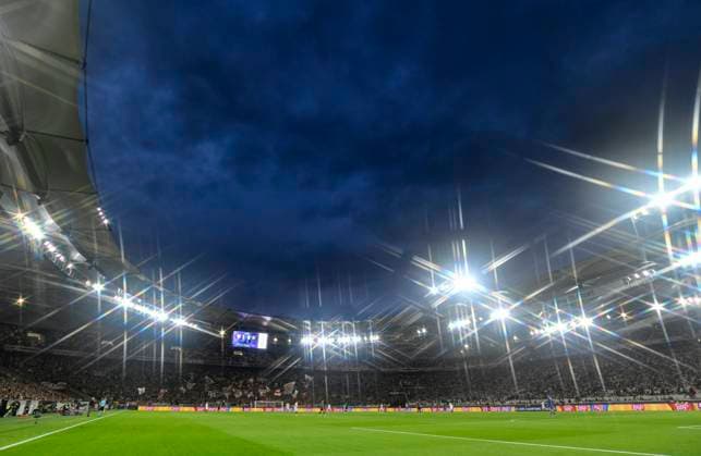 Uebersicht stimmungsvoll MHPArena Flutlicht Innenraum Champions League VfB Stuttgart vs AC Sparta Prag 01.10.2024 DFL REGULATIONS PROHIBIT ANY USE OF PHOTOGRAPHS AS IMAGE SEQUENCES AND OR QUASI-VIDEO VfB Stuttgart vs AC Sparta Prag