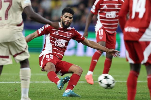 SOCCER - UEFA CL, RBS vs Brest SALZBURG,AUSTRIA,01.OCT.24 - SOCCER - UEFA Champions League, Red Bull Salzburg vs Stade Brestois 29. Image shows Mahdi Camara (Brest).  GEPAxpictures xMathiasxMandl