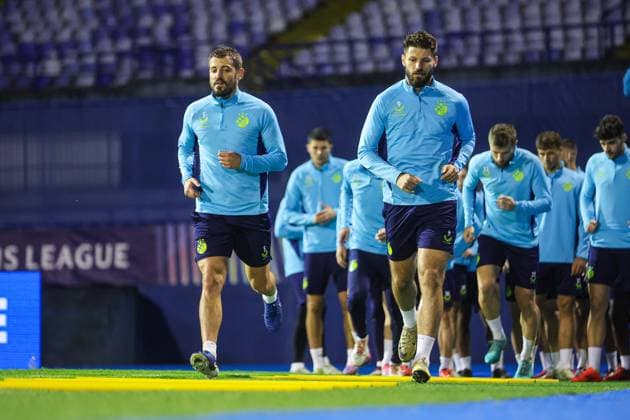 Dinamo Zagreb MD-1 training session Dinamo Squad during a Dinamo Zagreb training session ahead UEFA Champions League match between Dinamo Zagreb and Monaco at Maksimir Stadion in Zagreb, Croatia on October 1, 2024.  LukaxStanzl PIXSELL