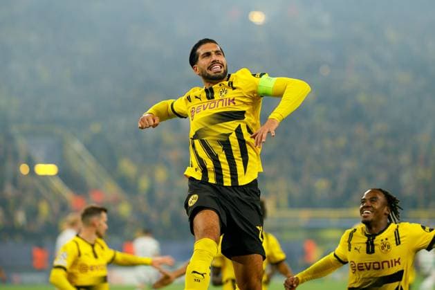 Champions League (24 25), Spieltag 2: Borussia Dortmund - Celtic Glasgow, Signal Iduna Park, Emre Can (Borussia Dortmund) jubelt nach seinem Tor zum 1: 0 DFB DFL REGULATIONS PROHIBIT ANY USE OF PHOTOGRAPHS AS IMAGE SEQUENCES AND OR QUASI-VIDEO. Copyright: HMBxMedia JoachimxBywaletz