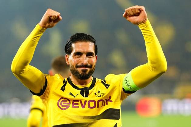 Champions League (24 25), Spieltag 2: Borussia Dortmund - Celtic Glasgow, Signal Iduna Park, Emre Can (Borussia Dortmund) jubelt nach seinem Tor zum 1: 0 DFB DFL REGULATIONS PROHIBIT ANY USE OF PHOTOGRAPHS AS IMAGE SEQUENCES AND OR QUASI-VIDEO. Copyright: HMBxMedia JoachimxBywaletz