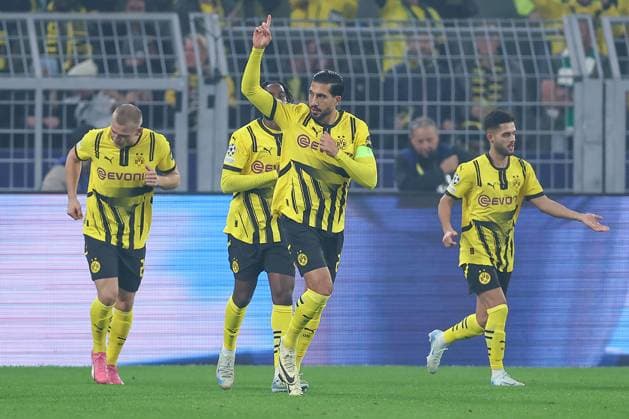 01.10.2024, Fußball, UEFA Champions League, Borussia Dortmund - Celtic Glasgow, 2. Spieltag, Signal Iduna Park, Saison 2024 2025: Torjubel nach dem 1:0 durch Emre Can (BVB 23) Nordrhein-Westfalen Deutschland