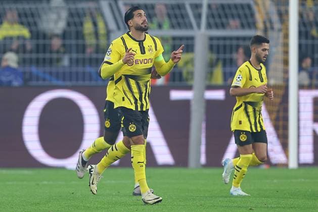 01.10.2024, Fußball, UEFA Champions League, Borussia Dortmund - Celtic Glasgow, 2. Spieltag, Signal Iduna Park, Saison 2024 2025: Torjubel nach dem 1:0 durch Emre Can (BVB 23) Nordrhein-Westfalen Deutschland