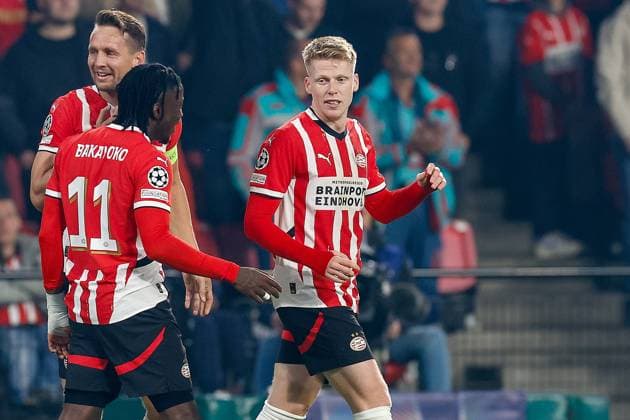 EINDHOVEN, 12-05-2019, Philips stadium. Dutch football, Champions League, season 2024-2025. Player PSV Jerdy Schouten celebrates after scoring 1-0 PSV - Sporting CP  x26368885x Copyright: