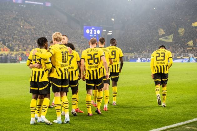 UEFA Champions League: Borussia Dortmund - Celtic Glasgow; 01.10.2024 Borussia Dortmund im Jubel nach dem Tor durch Karim Adeyemi (Borussia Dortmund, 27), 2:1. UEFA Champions League: Borussia Dortmund - Celtic Glasgow; Signal Iduna Park, Dortmund; 01.10.2024 Copyright: xBEAUTIFULxSPORTS Buriakovx