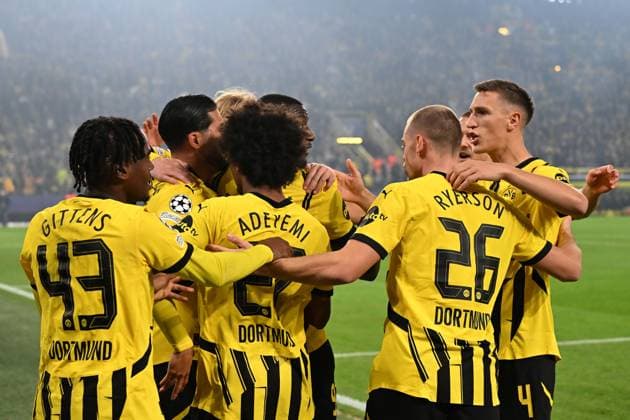 Emre Can (Borussia Dortmund) Torjubel, jubelt mit seiner Mannschaft nach dem Treffer zum 1:0 waehrend des Spiels der UEFA Champions League 2024 25 Ligen-Phase 2. Spieltag zwischen Borussia Dortmund und Celtic Glasgow, SIGNAL IDUNA PARK am 01. October 2024 in Dortmund, Deutschland. (Foto von Ralf Treese DeFodi Images) +++ Emre Can (Borussia Dortmund) celebrates after scoring his team™s first goal with teammates during the UEFA Champions League 2024 25 League Phase MD2 match between Borussia Dortmund and Celtic FC at Signal Iduna Park on October 1, 2024 in Dortmund, Germany. Defodi-521_BVBCEL20241001_024