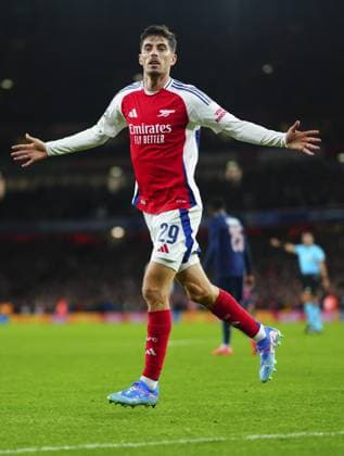 Kai Havertz of Arsenal celebrates scoring the opening goal Arsenal v Paris Saint-Germain, UEFA Champions League, Group Stage, Football, Emirates Stadium, London, UK, 01 Oct 2024 EDITORIAL USE ONLY No use with unauthorised audio, video, data, fixture lists, club league logos or live services. Online in-match use limited to 120 images, no video emulation. No use in betting, games or single club league player publications. Copyright: xJavierxGarcia Shutterstockx 14750159k