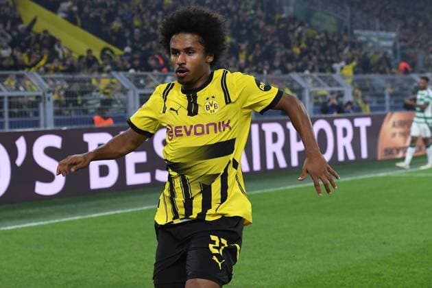 Fußball Champions League 2. Spieltag Borussia Dortmund - Celtic Glasgow am 01.10.2024 im Signal Iduna Park in Dortmund Torjubel zum 2:1 durch Karim Adeyemi ( Dortmund )