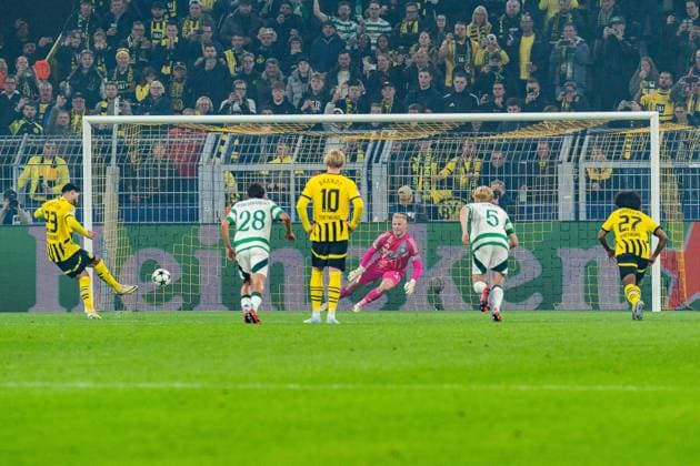 01.10.2024, Borussia Dortmund vs. Celtic Glasgow, UEFA Champions League, 2. Spieltag Emre Can (Borussia Dortmund, 23) trifft per Elfmeter zum 1:0 Copyright: xBahhoxKarax