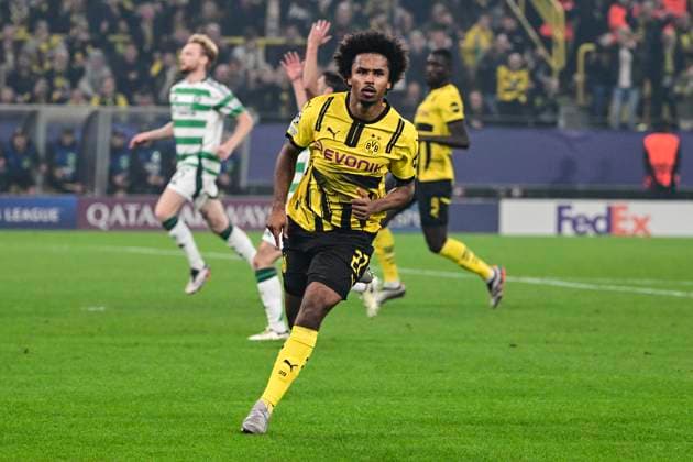 Torjubel zum 2:1 durch Karim Adeyemi 27 (Borussia Dortmund), Borussia Dortmund vs. Celtic Glasgow, Fussball, Champions League, 2. Spieltag, 01.10.2024 Dortmund Nordrhein-Westfalen Deutschland