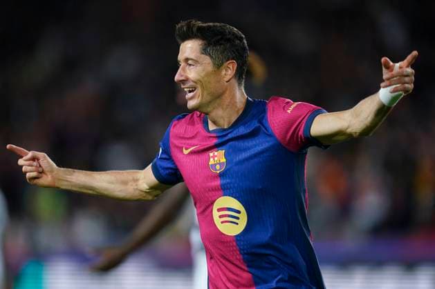 ESP: FC Barcelona, Barca v BSC Young Boys. UEFA Champions League match. Date 2 Robert Lewandowski of FC Barcelona celebrates the 1-0during the UEFA Champions League match, date 2, second leg, between FC Barcelona and BSC Young Boys played at Camp Nou Stadium on October 1, 2024 in Barcelona Spain. kpng Copyright: xSergioxRuizx xImagox PS_241001_BAR_YOU_016