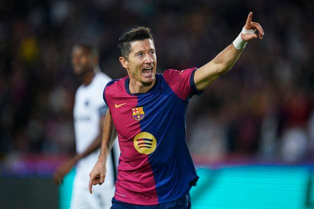 ESP: FC Barcelona, Barca v BSC Young Boys. UEFA Champions League match. Date 2 Robert Lewandowski of FC Barcelona celebrates the 1-0during the UEFA Champions League match, date 2, second leg, between FC Barcelona and BSC Young Boys played at Camp Nou Stadium on October 1, 2024 in Barcelona Spain. kpng Copyright: xSergioxRuizx xImagox PS_241001_BAR_YOU_013