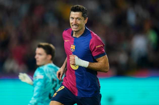 ESP: FC Barcelona, Barca v BSC Young Boys. UEFA Champions League match. Date 2 Robert Lewandowski of FC Barcelona celebrates the 1-0during the UEFA Champions League match, date 2, second leg, between FC Barcelona and BSC Young Boys played at Camp Nou Stadium on October 1, 2024 in Barcelona Spain. kpng Copyright: xSergioxRuizx xImagox PS_241001_BAR_YOU_010