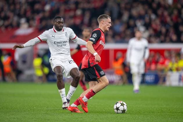 01.10.2024, Fussball: UEFA Champions League, Saison 2024 2025, Spieltag 2, Bayer 04 Leverkusen - AC Mailand in der BayArena in Leverkusen. Foto: Kirchner-Media TH Copyright: xKirchner-Media THx