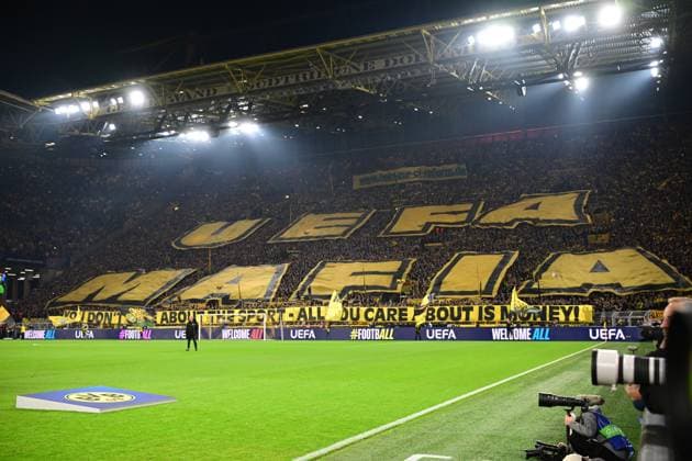 Choreografie Fans BVB, Borussia Dortmund vs. Celtic Glasgow, Fussball, Champions League, 2. Spieltag, 01.10.2024 Dortmund Nordrhein-Westfalen Deutschland
