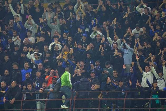 Inter Milan s supporters during the Uefa Champions League soccer match between Inter and Fc Crvena at the San Siro Stadium in Milan, north Italy -Tuesday , October 1th , 2024. - Soccer .  Copyright: xSpada LaPressex
