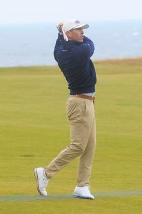 1st October 2024; Kingsbarns Golf Links, Fife, Scotland; Alfred Dunhill Links Golf Championship, Second Practice Day; Billy Horschel of the USA hits a shot from the fairway on the eighteenth hole on Kingsbarns Golf Links, during a practice round ahead of the Dunhill Links Championship  ActionPlus12698735 DavidxYoung