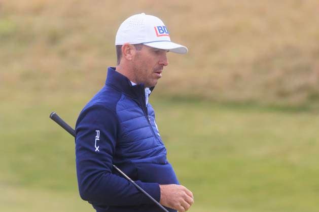 1st October 2024; Kingsbarns Golf Links, Fife, Scotland; Alfred Dunhill Links Golf Championship, Second Practice Day; Billy Horschel of the USA on the fairway of the eighteenth hole on Kingsbarns Golf Links, during a practice round ahead of the Dunhill Links Championship  ActionPlus12698736 DavidxYoung