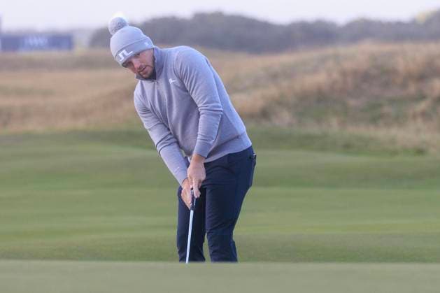 1st October 2024; Old Course at St Andrews, St Andrews, Fife, Scotland; Alfred Dunhill Links Golf Championship, Second Practice Day; Matt Wallace of England putts on the seventeenth green of the Old Course, St Andrews, during a practice round ahead of the Dunhill Links Championship  ActionPlus12698770 DavidxYoung