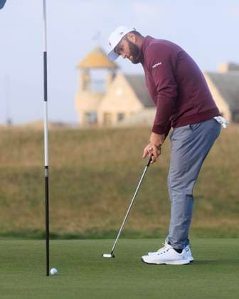 1st October 2024; Old Course at St Andrews, St Andrews, Fife, Scotland; Alfred Dunhill Links Golf Championship, Second Practice Day; Jon Rahm of Spain putts on the seventeenth green of the Old Course, St Andrews, during a practice round ahead of the Dunhill Links Championship  ActionPlus12698772 DavidxYoung