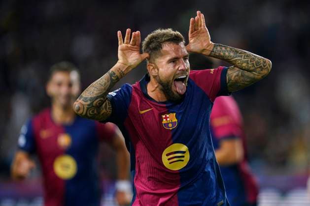 ESP: FC Barcelona, Barca v BSC Young Boys. UEFA Champions League match. Date 2 Inigo Martinez of FC Barcelona celebrates the 3-0during the UEFA Champions League match, date 2, second leg, between FC Barcelona and BSC Young Boys played at Camp Nou Stadium on October 1, 2024 in Barcelona Spain. kpng Copyright: xSergioxRuizx xImagox PS_241001_BAR_YOU_043