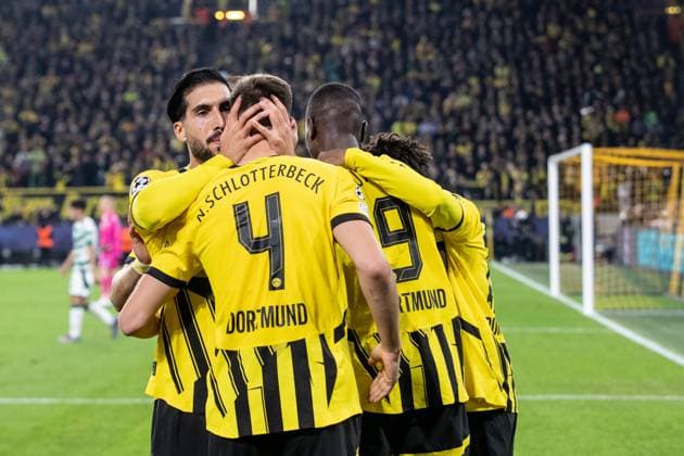 UEFA Champions League: Borussia Dortmund - Celtic Glasgow; 01.10.2024 Borussia Dortmund im Jubel zum 6:1, durch Serhou Guirassy (Borussia Dortmund, 9). Nico Schlotterbeck (Borussia Dortmund, 4) im Jubel. UEFA Champions League: Borussia Dortmund - Celtic Glasgow; Signal Iduna Park, Dortmund; 01.10.2024 Copyright: xBEAUTIFULxSPORTS Buriakovx