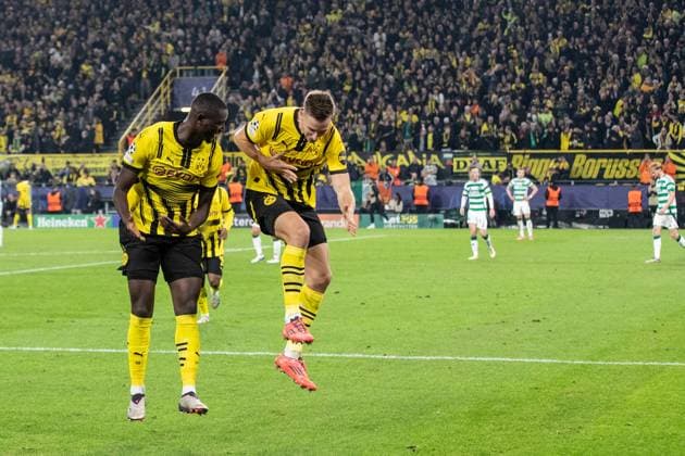 UEFA Champions League: Borussia Dortmund - Celtic Glasgow; 01.10.2024 Borussia Dortmund im Jubel zum 6:1, durch Serhou Guirassy (Borussia Dortmund, 9). Nico Schlotterbeck (Borussia Dortmund, 4) im Jubel. UEFA Champions League: Borussia Dortmund - Celtic Glasgow; Signal Iduna Park, Dortmund; 01.10.2024 Copyright: xBEAUTIFULxSPORTS Buriakovx