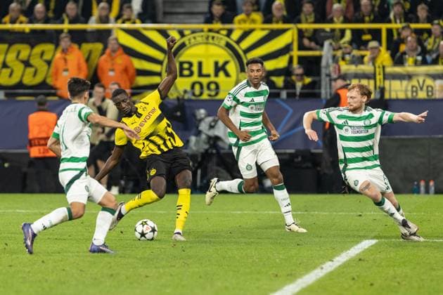 UEFA Champions League: Borussia Dortmund - Celtic Glasgow; 01.10.2024 Serhou Guirassy (Borussia Dortmund, 9) mit dem Torschuss, 6:1 UEFA Champions League: Borussia Dortmund - Celtic Glasgow; Signal Iduna Park, Dortmund; 01.10.2024 Copyright: xBEAUTIFULxSPORTS Buriakovx