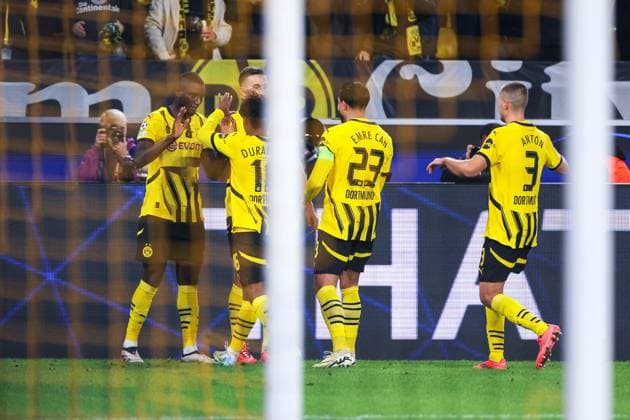 01.10.2024, Fussball, Saison 2024 2025, UEFA Champions League, 2. Spieltag, Borussia Dortmund - Celtic Glasgow, Die Spieler des BVB bejubeln das Tor zum 6:1, Dortmund Signal Iduna Park NRW Deutschland xRHR-FOTO DEx Copyright: DennisxEwert RHR-FOTOx RHR-FOTO DE