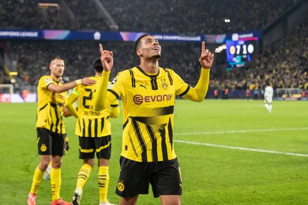 UEFA Champions League: Borussia Dortmund - Celtic Glasgow; 01.10.2024 Felix Nmecha (Borussia Dortmund, 8) im Jubel, 7:1 UEFA Champions League: Borussia Dortmund - Celtic Glasgow; Signal Iduna Park, Dortmund; 01.10.2024 Copyright: xBEAUTIFULxSPORTS Buriakovx