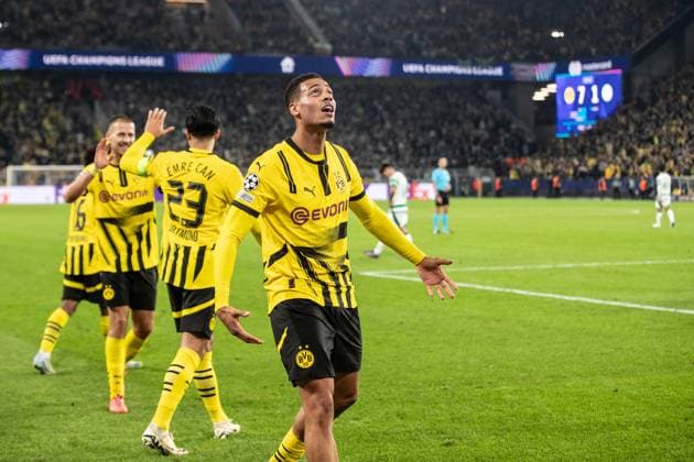 UEFA Champions League: Borussia Dortmund - Celtic Glasgow; 01.10.2024 Felix Nmecha (Borussia Dortmund, 8) im Jubel, 7:1 UEFA Champions League: Borussia Dortmund - Celtic Glasgow; Signal Iduna Park, Dortmund; 01.10.2024 Copyright: xBEAUTIFULxSPORTS Buriakovx