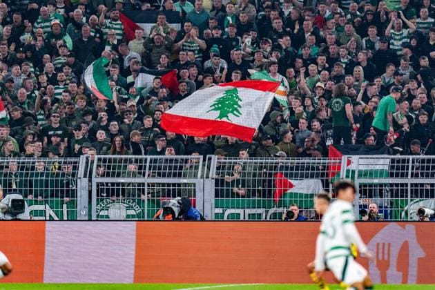 01.10.2024, Borussia Dortmund vs. Celtic Glasgow, UEFA Champions League, 2. Spieltag Libanon Flagge Lebanon Flag Copyright: xBahhoxKarax