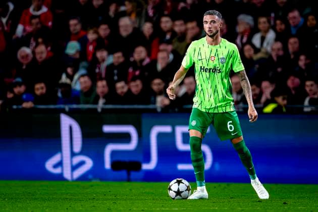 Sporting Club Portugal defender Zeno Debast, during the match PSV - Sporting CP at the Philips stadium for the UEFA Champions League phase matchday 2 season 2024-2025 in EINDHOVEN, Netherlands on 1 oktober 2024, (photo by Marcel van Dorst EYE4images DeFodi Images) Defodi-746_192134