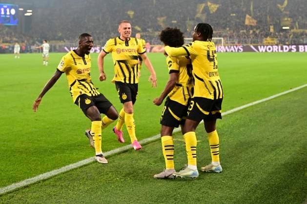 Torjubel zum 2:1 durch Karim Adeyemi 27 (Borussia Dortmund), Borussia Dortmund vs. Celtic Glasgow, Fussball, Champions League, 2. Spieltag, 01.10.2024 Dortmund Nordrhein-Westfalen Deutschland