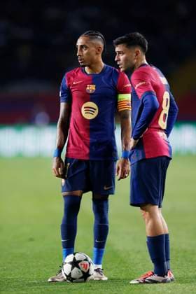 Raphinha, Pedri (Barcelona), OCTOBER 1, 2024 - Football Soccer : UEFA Champions League match between FC Barcelona, Barca 5-0 Young Boys at the Estadi Olimpic Lluis Companys in Barcelona, Spain. Noxthirdxpartyxsales  (268570983)