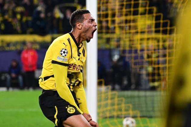 Torjubel zum 7:1 durch Felix Nmecha 8 (Borussia Dortmund), Borussia Dortmund vs. Celtic Glasgow, Fussball, Champions League, 2. Spieltag, 01.10.2024 Dortmund Nordrhein-Westfalen Deutschland