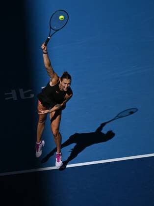 (241002) -- BEIJING, Oct. 2, 2024 -- Aryna Sabalenka of Belarus serves during the Women s Singles Round of 16 match between Aryna Sabalenka of Belarus and Madison Keys of the United States at the 2024 China Open tennis tournament in Beijing, capital of China, Oct. 2, 2024. ) (SP)CHINA-BEIJING-TENNIS-CHINA OPEN-WOMEN S SINGLES (CN) ZhangxLong 