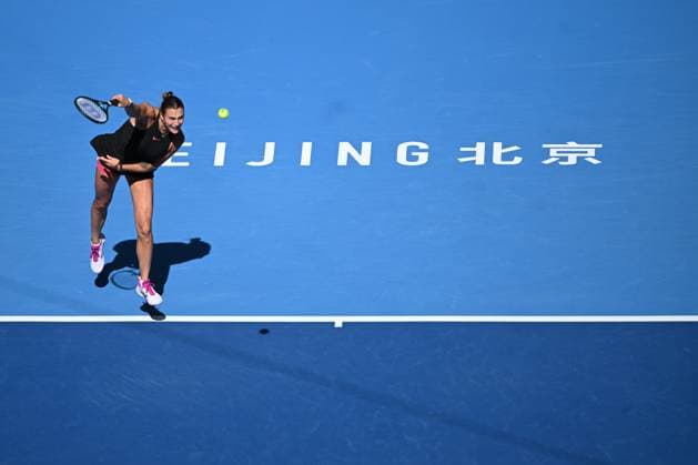 (241002) -- BEIJING, Oct. 2, 2024 -- Aryna Sabalenka of Belarus serves during the Women s Singles Round of 16 match between Aryna Sabalenka of Belarus and Madison Keys of the United States at the 2024 China Open tennis tournament in Beijing, capital of China, Oct. 2, 2024. ) (SP)CHINA-BEIJING-TENNIS-CHINA OPEN-WOMEN S SINGLES (CN) ZhangxLong 