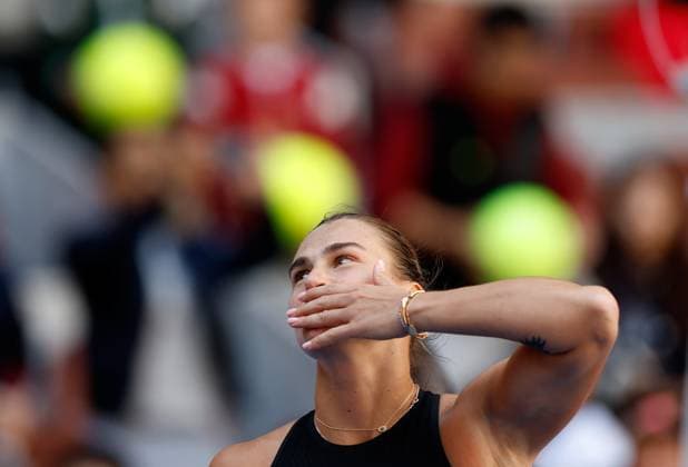 (241002) -- BEIJING, Oct. 2, 2024 -- Aryna Sabalenka of Belarus celebrates after winning the Women s Singles Round of 16 match between Aryna Sabalenka of Belarus and Madison Keys of the United States at the 2024 China Open tennis tournament in Beijing, capital of China, Oct. 2, 2024. ) (SP)CHINA-BEIJING-TENNIS-CHINA OPEN-WOMEN S SINGLES (CN) WangxLili 