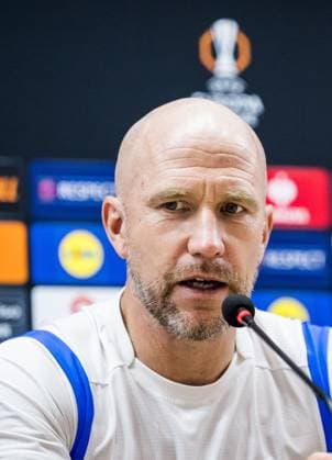 241002 Head coach Henrik Rydström of Malmö FF during a press conference, PK, Pressekonferenz with Malmö FF on October 2, 2024 in Baku. Photo: Petter Arvidson BILDBYRAN kod PA PA0890 fotboll football soccer fotball uefa europa league presskonferens press conference malmö ff bbeng Copyright: PETTERxARVIDSON BB241002PA024