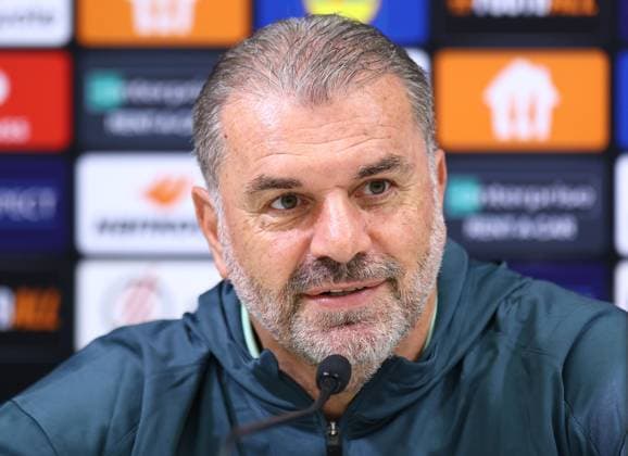Ange Postecoglou manager of Tottenham Hotspur Tottenham Hotspur Training and press conference, PK, Pressekonferenz UEFA Europa League, Group Stage, Football, Groupama Arena, Budapest, Hungary, 02 Oct 2024 EDITORIAL USE ONLY No use with unauthorised audio, video, data, fixture lists, club league logos or live services. Online in-match use limited to 120 images, no video emulation. No use in betting, games or single club league player publications. Copyright: xMichaelxZemanek Shutterstockx 14752478u