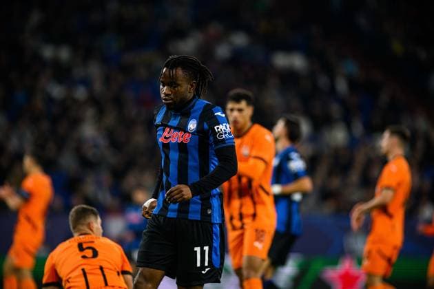 GELSENKIRCHEN, GERMANY - 2 OCTOBER, 2024: Ademola Lookman, The UEFA Champions League match between FC Shakhtar Donetsk vs Atalanta BC Bergamo at Veltins Arena  Copyright: xVItaliixKliuievx