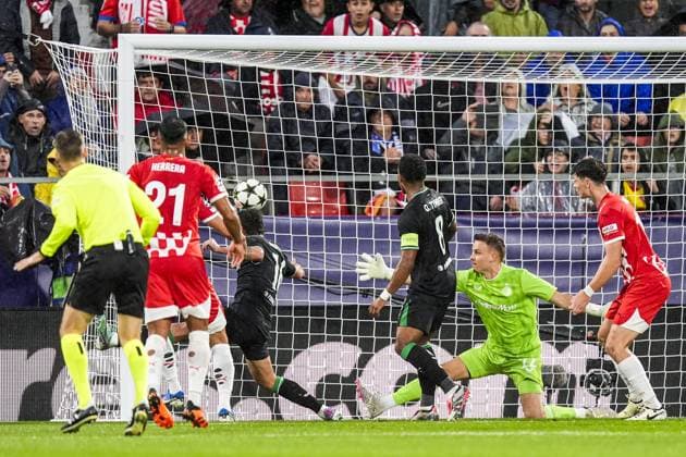 UEFA Champions League: Girona FC v Feyenoord Girona - David Lopez of Girona FC during the second round of new format of the UEFA Champions League 2024 2025. The match is set between Girona FC and Feyenoord at Estadi Montilivi on 2 October 2024 in Girona, Spain. Copyright: xTomxBodex
