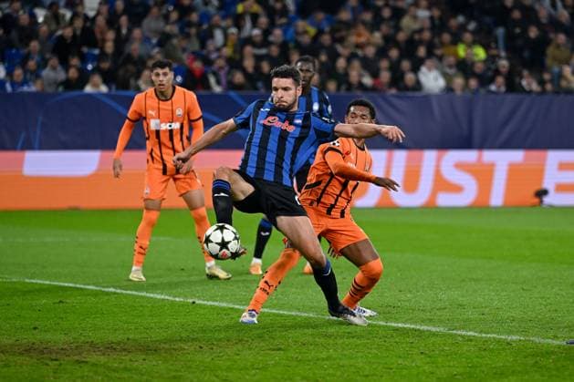 02.10.2024, Fussball, Champions League, 2. Spieltag, Saison 2024 2025, Schachtar Donezk - Atalanta Bergamo, Berat Djimsiti (Atalanta Bergamo) erzielt das Tor zum 1:0 für Bergamo. xRHR-FOTO TKx Copyright: RHR-FOTOx RHR-FOTO TK