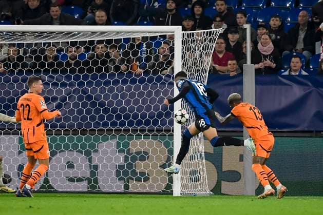 Raoul Bellanova (Atalanta Bergamo) erzielt das Tor zum 0:3, UEFA Champions League 2024 25 League Phase MD2, FC Shakhtar Donetsk v Atalanta BC, Veltins Arena, 02.10.2024, Gelsenkirchen, Deutschland. Defodi-067_SCDATB20241002_051