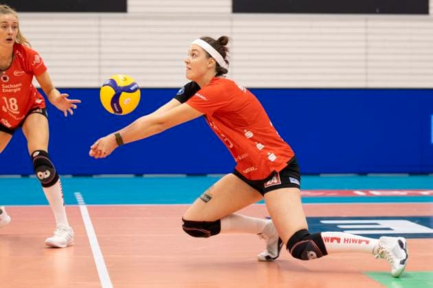 1. Volleyball Bundesliga Frauen: Schwarz-Weiss Erfurt vs. Dresdner SC; Erfurt; 02.10.2024 Victoria Demidova ( 6; Dresdner SC) 1. Volleyball Bundesliga Frauen: Schwarz-Weiss Erfurt vs. Dresdner SC; Riethsporthalle Erfurt; 02.10.2024 Copyright: xBEAUTIFULxSPORTS Duehringx