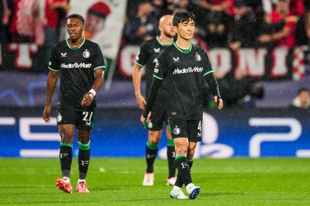 UEFA Champions League: Girona FC v Feyenoord Girona - In-beom Hwang of Feyenoord during the second round of new format of the UEFA Champions League 2024 2025. The match is set between Girona FC and Feyenoord at Estadi Montilivi on 2 October 2024 in Girona, Spain. Copyright: xYannickxVerhoevenx